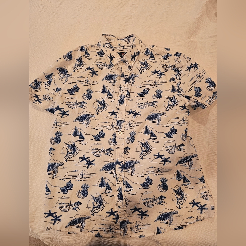 Vineyard Vines Blue and White Nautical Men's Shirt